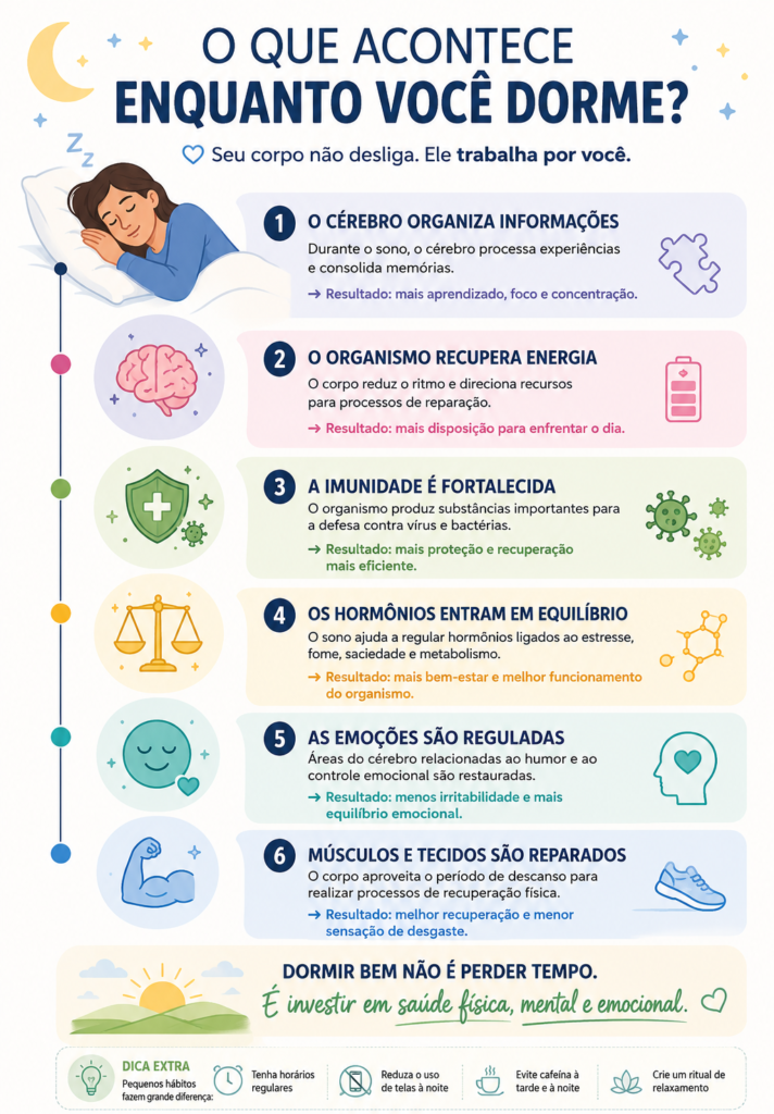 Infográfico: Como o sono influencia a saúde