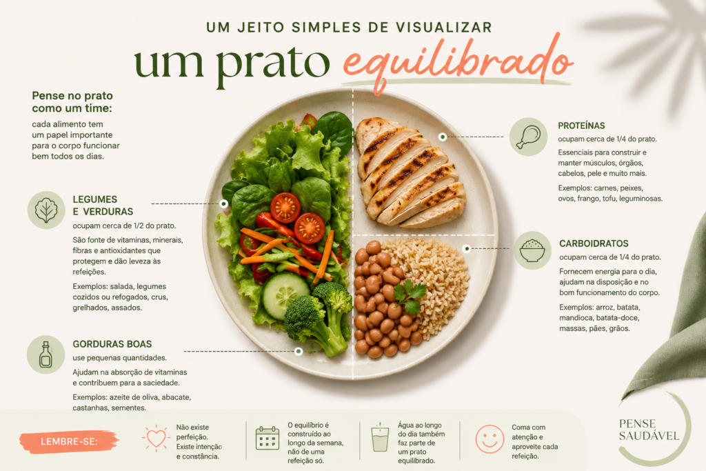 Infográfico de um prato equilibrado