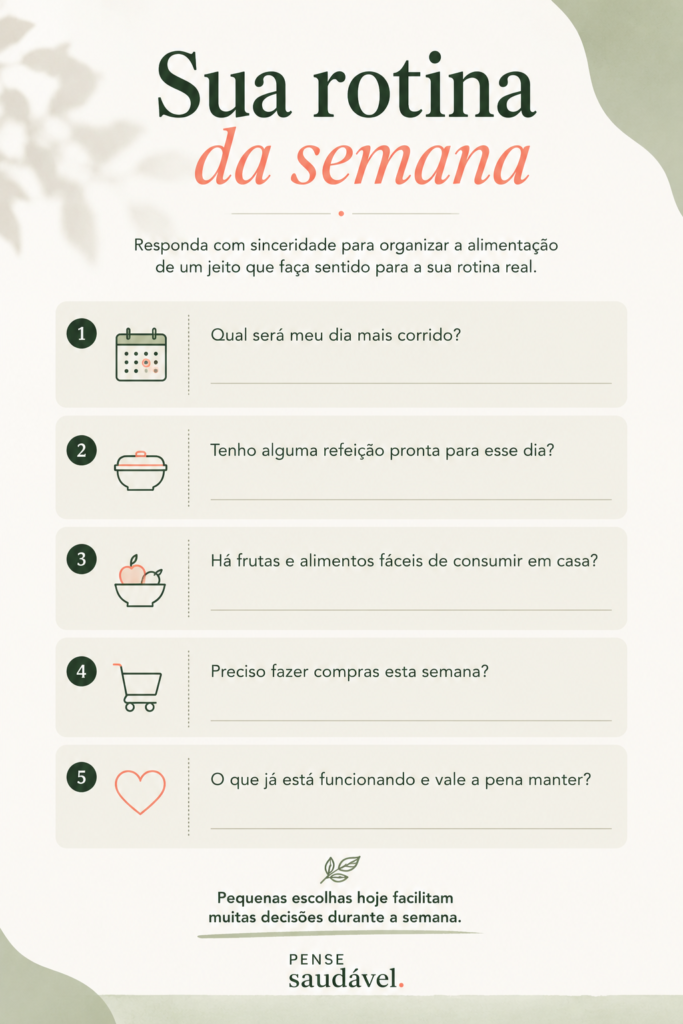rotina alimentar da semana